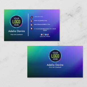 Modern Terracotta Blue Glitter Gold Opal Stone Lux Business Card