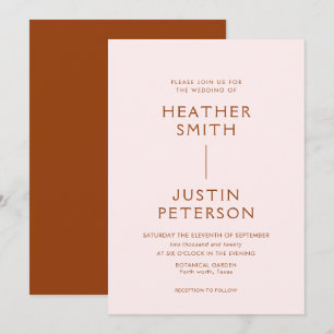 Modern Terracotta Blush Wedding Invitations