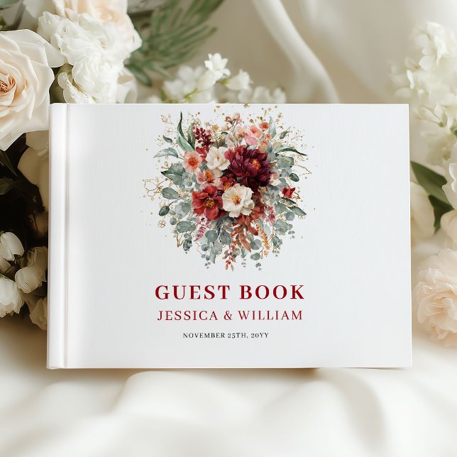 Modern Terracotta Boho Wedding Guest Book Design (Modern Terracotta Boho Wedding Guest Book Design

)