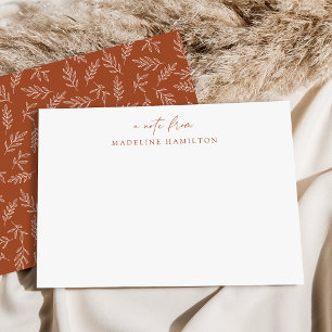 Modern Terracotta Botanical Personalised Card