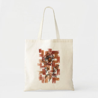 Modern Terracotta Brushstrokes and Ink Rose Tote B Bag