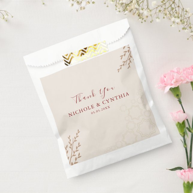 Modern Terracotta Burnt Orange Boho Wedding Favour Bag (Sealed)