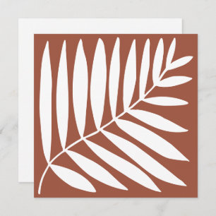 Modern Terracotta Burnt Orange Botanical Plant  Save The Date