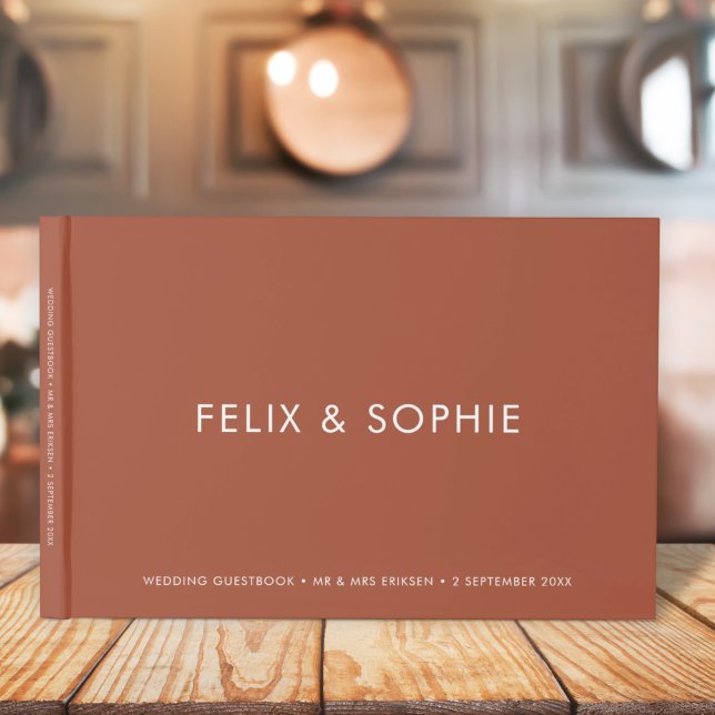 Modern Terracotta | Burnt Orange Rust Wedding Guest Book (Creator Uploaded)