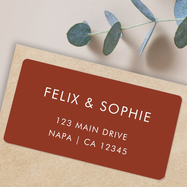 Modern Terracotta | Burnt Orange Rust Wedding Label (Creator Uploaded)
