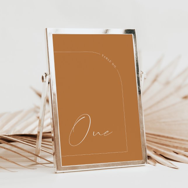 Modern Terracotta Calligraphy One Table Number (Creator Uploaded)