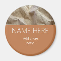 Modern Terracotta Crinkled Paper Name Chore