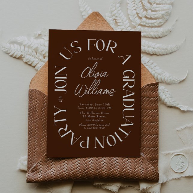 Modern Terracotta Double Arch Graduation Party Invitation (Creator Uploaded)