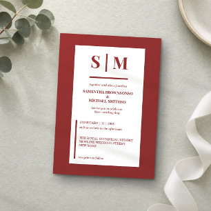 Modern Terracotta Earth Tone Wedding Invitation
