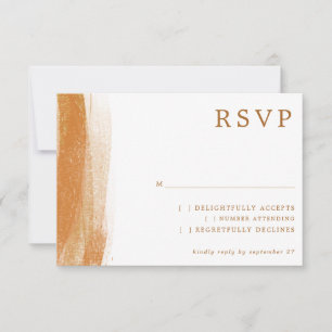 Modern Terracotta Gold Foil Boho Wedding RSVP Card