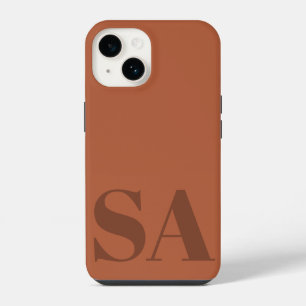 Modern terracotta initial minimal contemporary iPhone 14 case