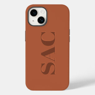 Modern terracotta initial minimal contemporary iPhone 14 case
