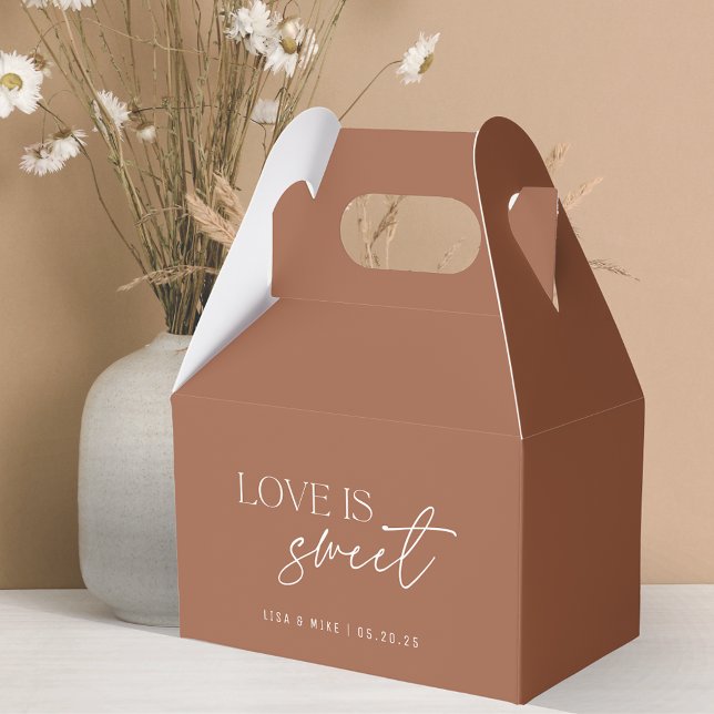 Modern Terracotta Love is Sweet Wedding Favour Box (Creator Uploaded)