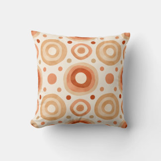 Modern Terracotta Mid-Century Boho Geometric Cushion