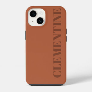 Modern terracotta minimal personalised simple iPhone 14 case