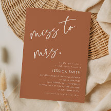 Modern Terracotta Miss to Mrs. Bridal Shower
