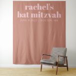 Modern Terracotta Pink Bat Mitzvah Photo Backdrop Tapestry<br><div class="desc">Personalised Modern Bold Typography Terracotta Pink Bat Mitzvah Photo Backdrop</div>