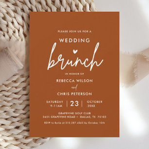 Modern Terracotta Post Wedding Brunch Invitation