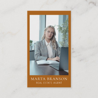 Modern Terracotta Professional Real Estate Business Card