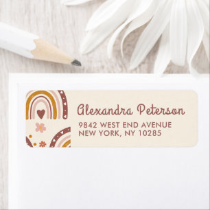Modern Terracotta Rainbow Return Address Label