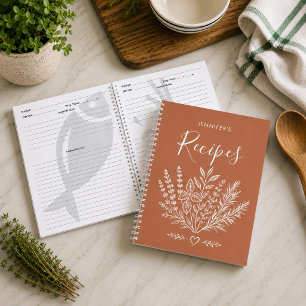 Modern Terracotta Recipe Family Cookbook Notebook