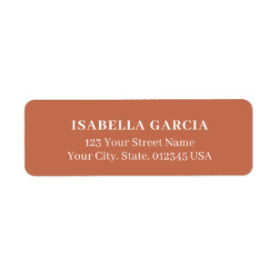 Modern Terracotta Return Address Label
