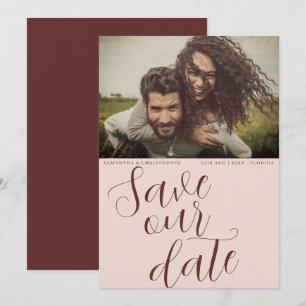 Modern Terracotta Save Our Date Wedding Save The Date