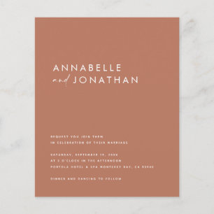 Modern terracotta script contemporary wedding invi flyer