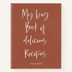Modern Terracotta Script Cooking Recipe Kitchen Notebook