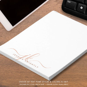 Modern Terracotta Script Monogram Initials Notepad