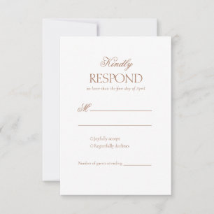 Modern Terracotta Script Wedding RSVP Card