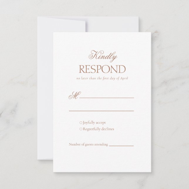 Modern Terracotta Script Wedding RSVP Card (Front)