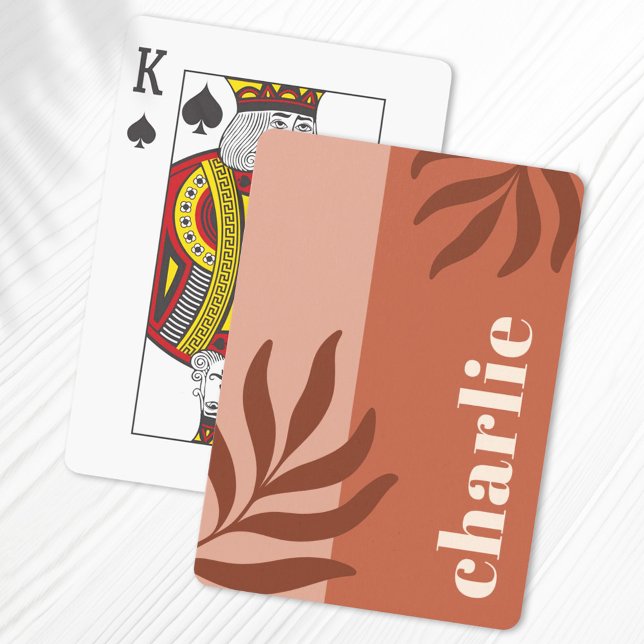 Modern terracotta shades vertical name botanical playing cards (Creator Uploaded)