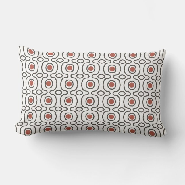 Modern Terracotta Simple Pattern Geometric Lumbar Cushion (Front)