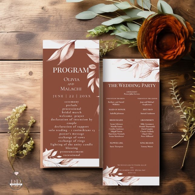 Modern Terracotta Sketched Foliage (Creator Uploaded)