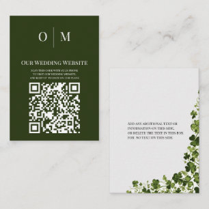 Modern Terracotta Sketched Foliage QR Code Website Enclosure Card