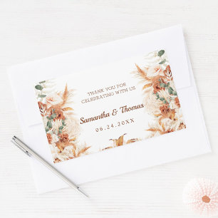 Modern Terracotta Thank You Script Wedding Rectangular Sticker