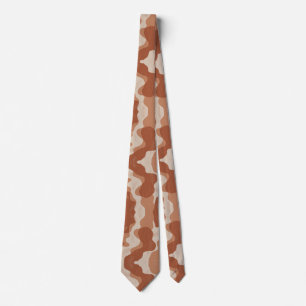 Modern Terracotta Wave Earth Tone Abstract  Tie