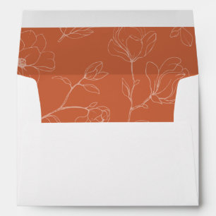 Modern Terracotta Wedding Floral Envelope