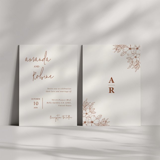 Modern Terracotta Wedding Invitation (Creator Uploaded)