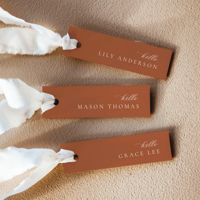 Modern Terracotta Wedding Place Card (Creator Uploaded)