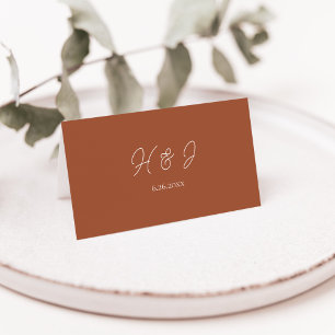 Modern Terracotta Wedding Place Card