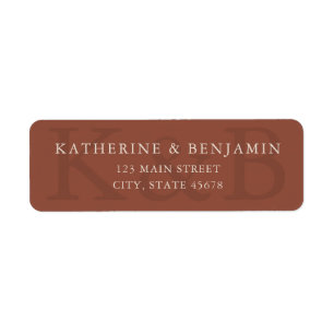 Modern Terracotta Wedding Return Address Label