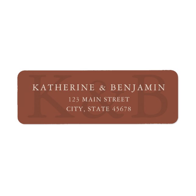 Modern Terracotta Wedding Return Address Label (Front)