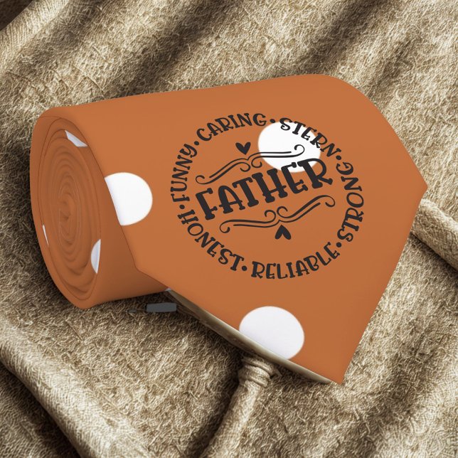 Modern Terracotta White Polka Dots Father's Day  Tie (Creator Uploaded)