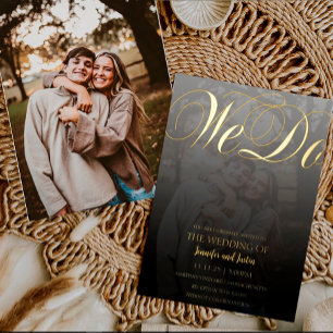 Modern terrarium faded photo wedding gold foil inv