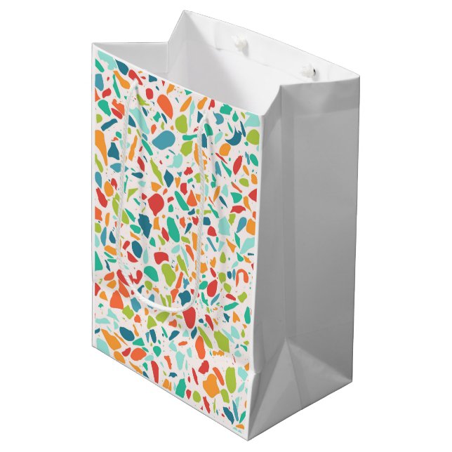 Modern Terrazzo Architectural Designer Colourful Medium Gift Bag (Front Angled)