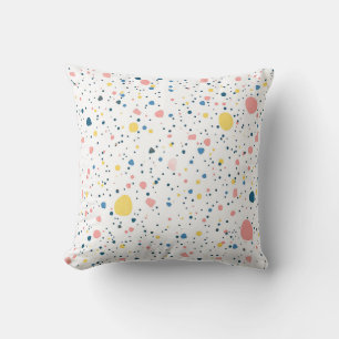 Modern Terrazzo Confetti Dots Pattern Pastel Cushion