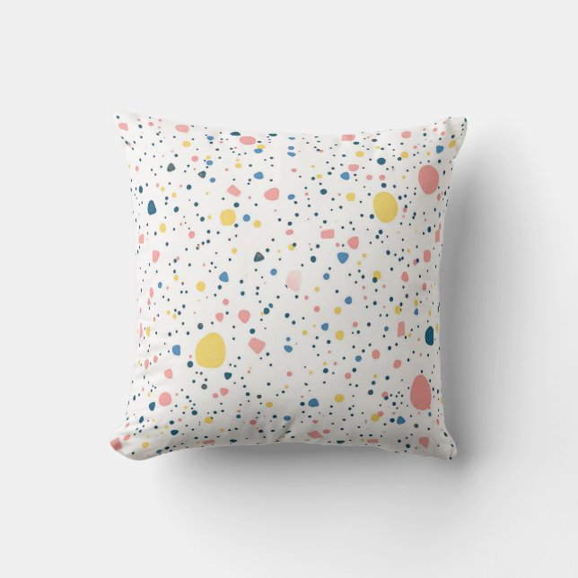 Modern Terrazzo Confetti Dots Pattern Pastel Cushion (Front)