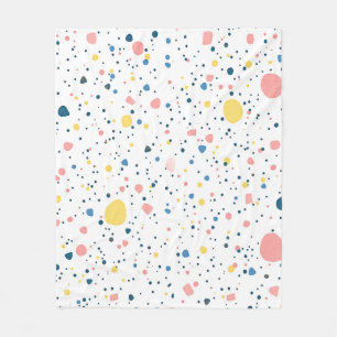 Modern Terrazzo Confetti Dots Pattern Pastel Fleece Blanket